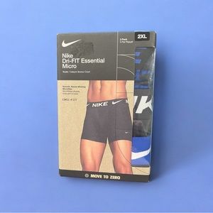 Nike Dri-Fit Essential Microfiber Trunk KE1156 Mens 2XL Blue Black 3 Pack